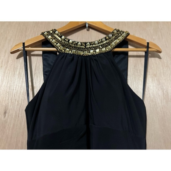 Xscape Black Maxi Dress with Gold Embellishments - Picture 3 of 10